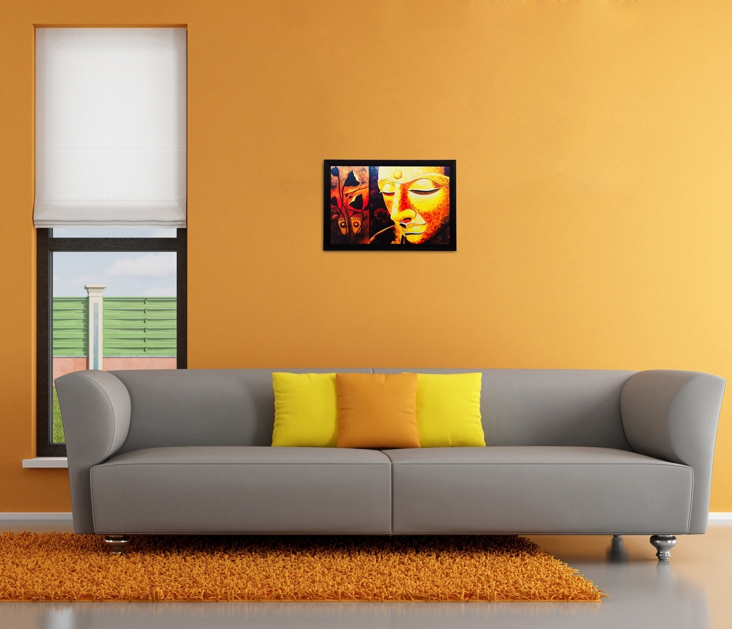 Lord Buddha Matt Textured UV Art Painting Kafalo