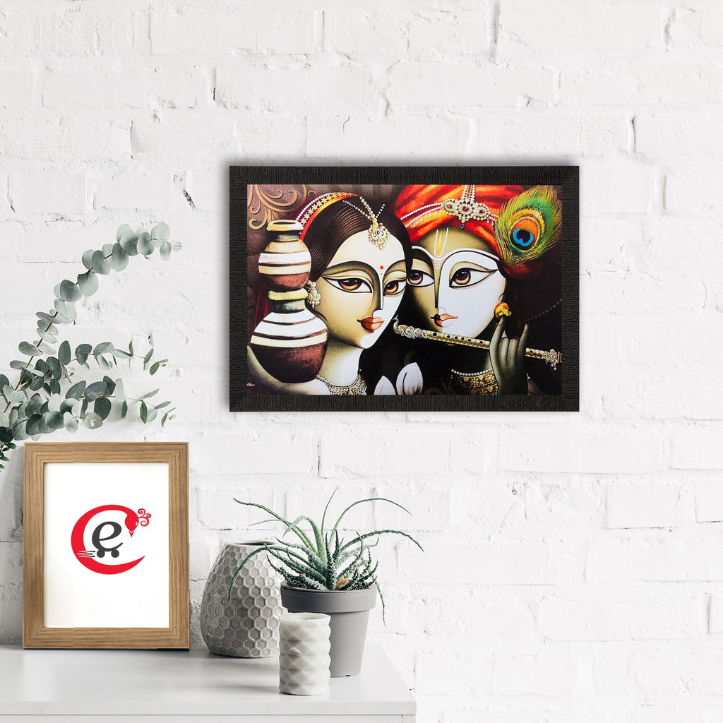 Radha Krishna Painting Digital Printed Religious Wall Art Kafalo