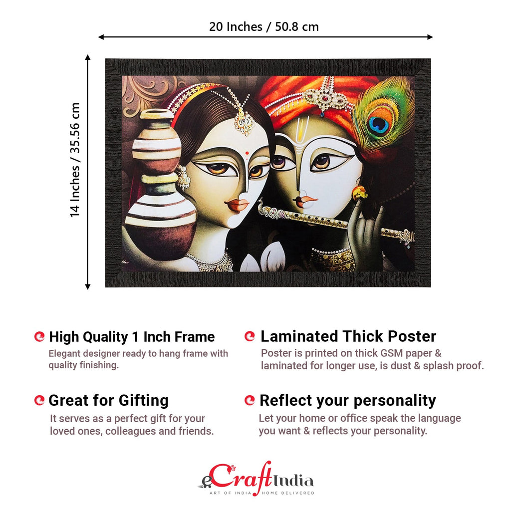 Radha Krishna Painting Digital Printed Religious Wall Art Kafalo