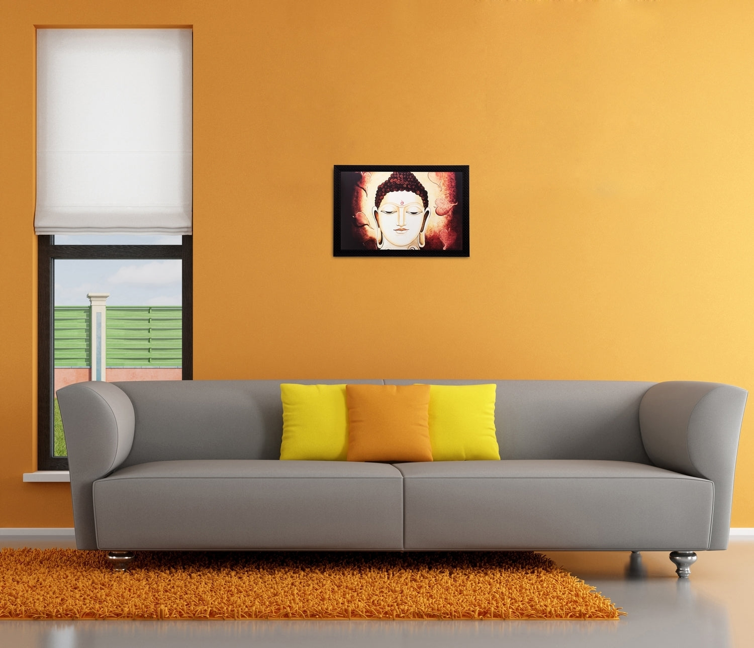 Lord Buddha Matt Textured UV Art Painting Kafalo