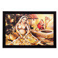 Village Women Near Well Matt Textured UV Art Painting Kafalo