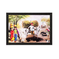 Man Running on Cow Cart View Matt Textured UV Art Painting Kafalo