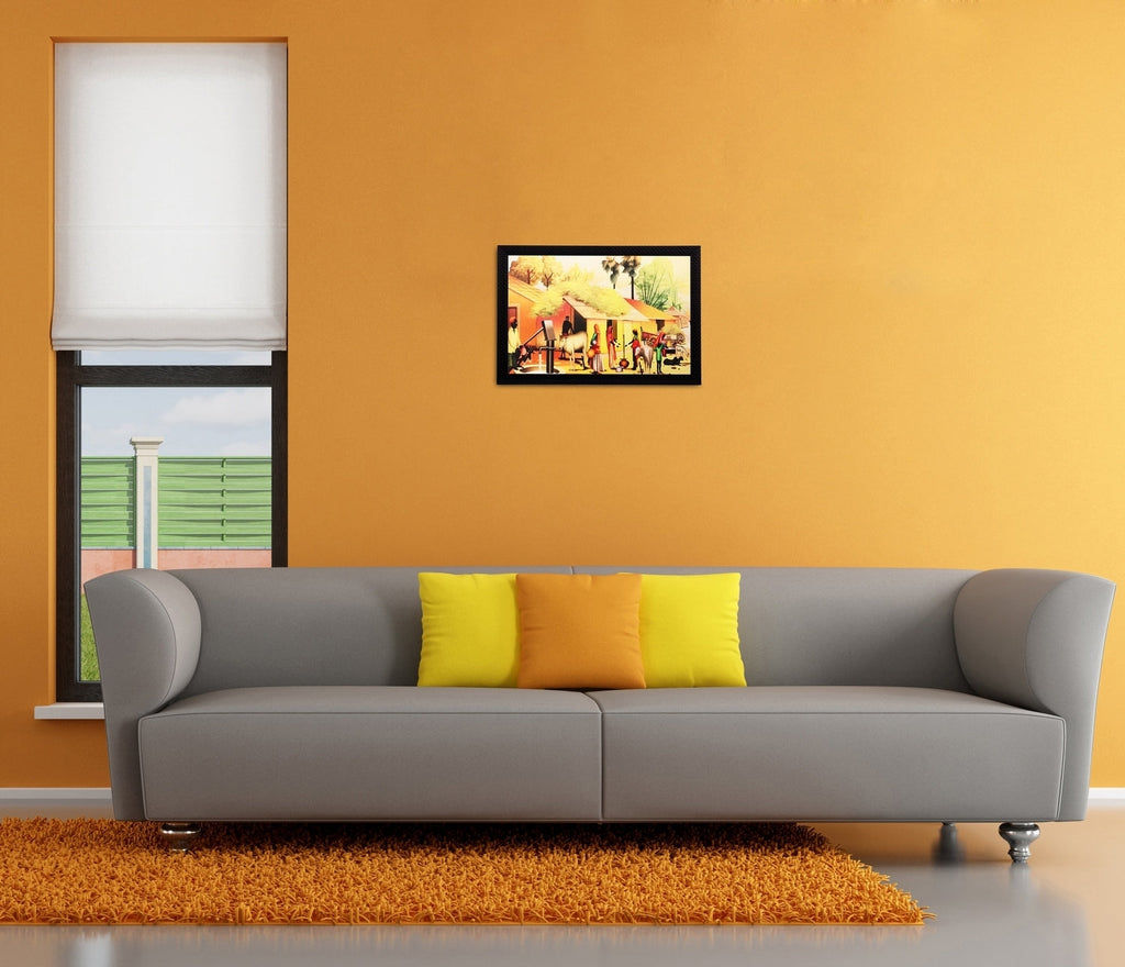 Village View Matt Textured UV Art Painting Kafalo