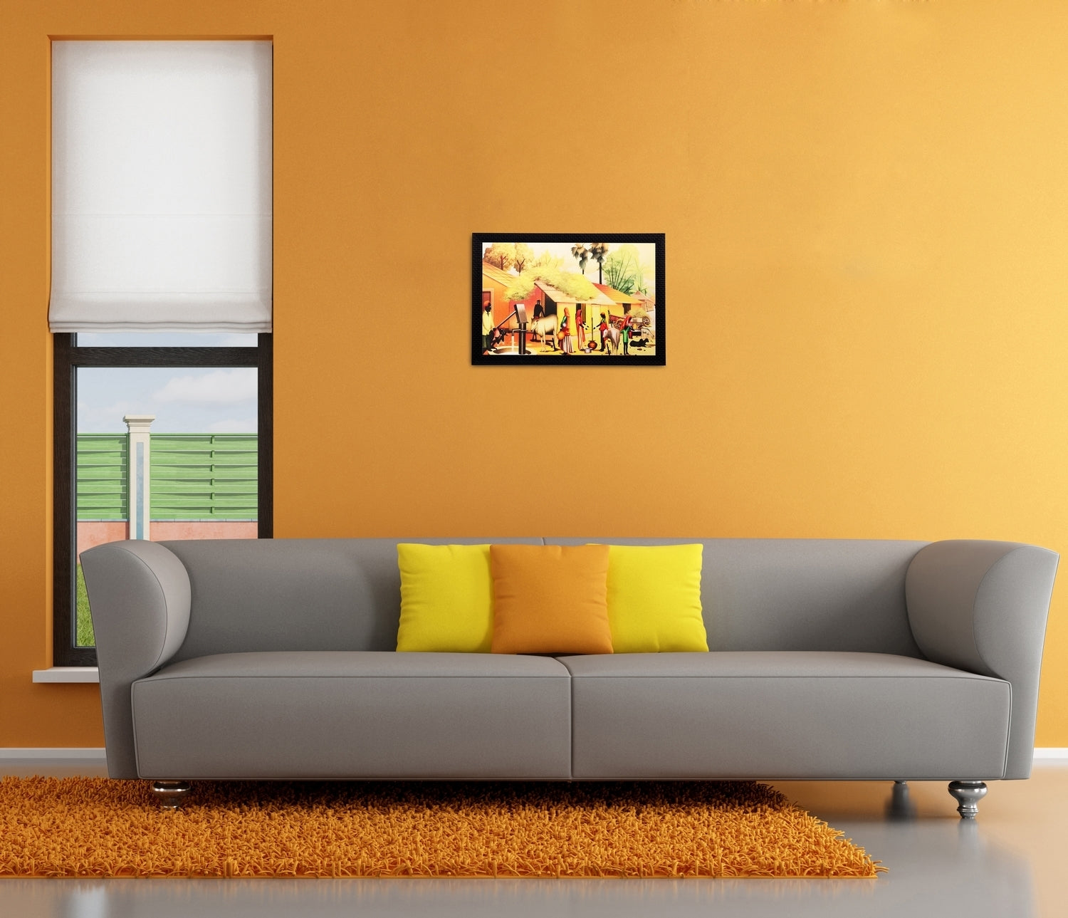 Village View Matt Textured UV Art Painting Kafalo