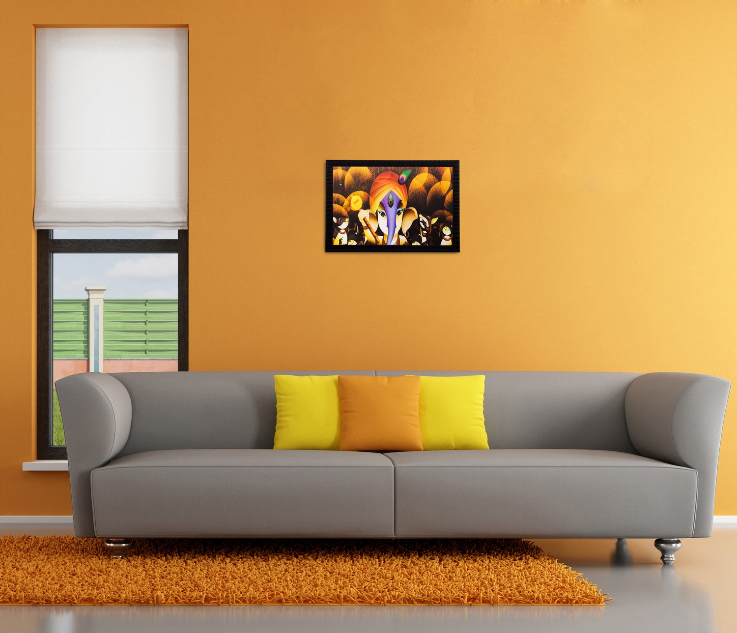 Lord Ganesha Matt Textured UV Art Painting Kafalo