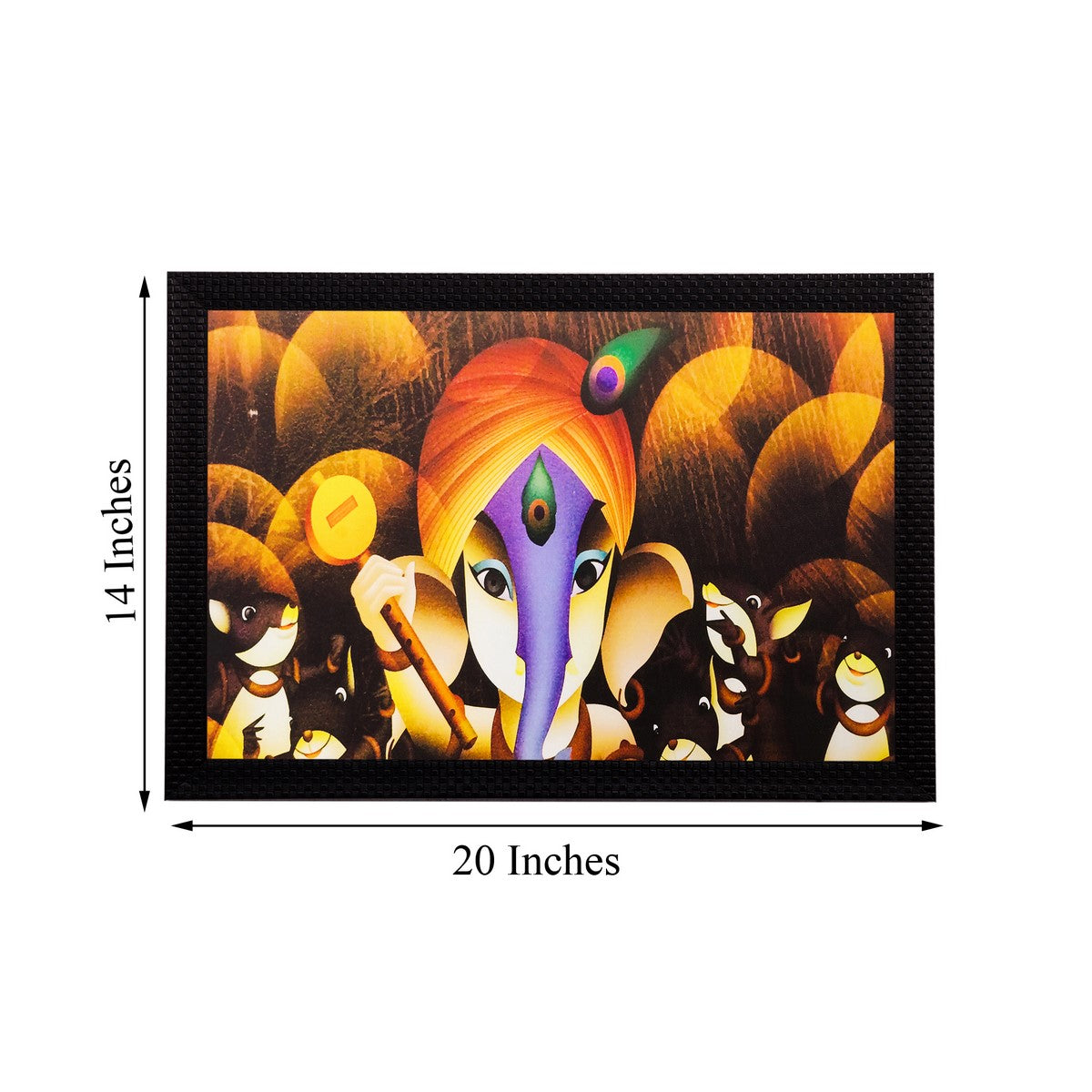 Lord Ganesha Matt Textured UV Art Painting Kafalo