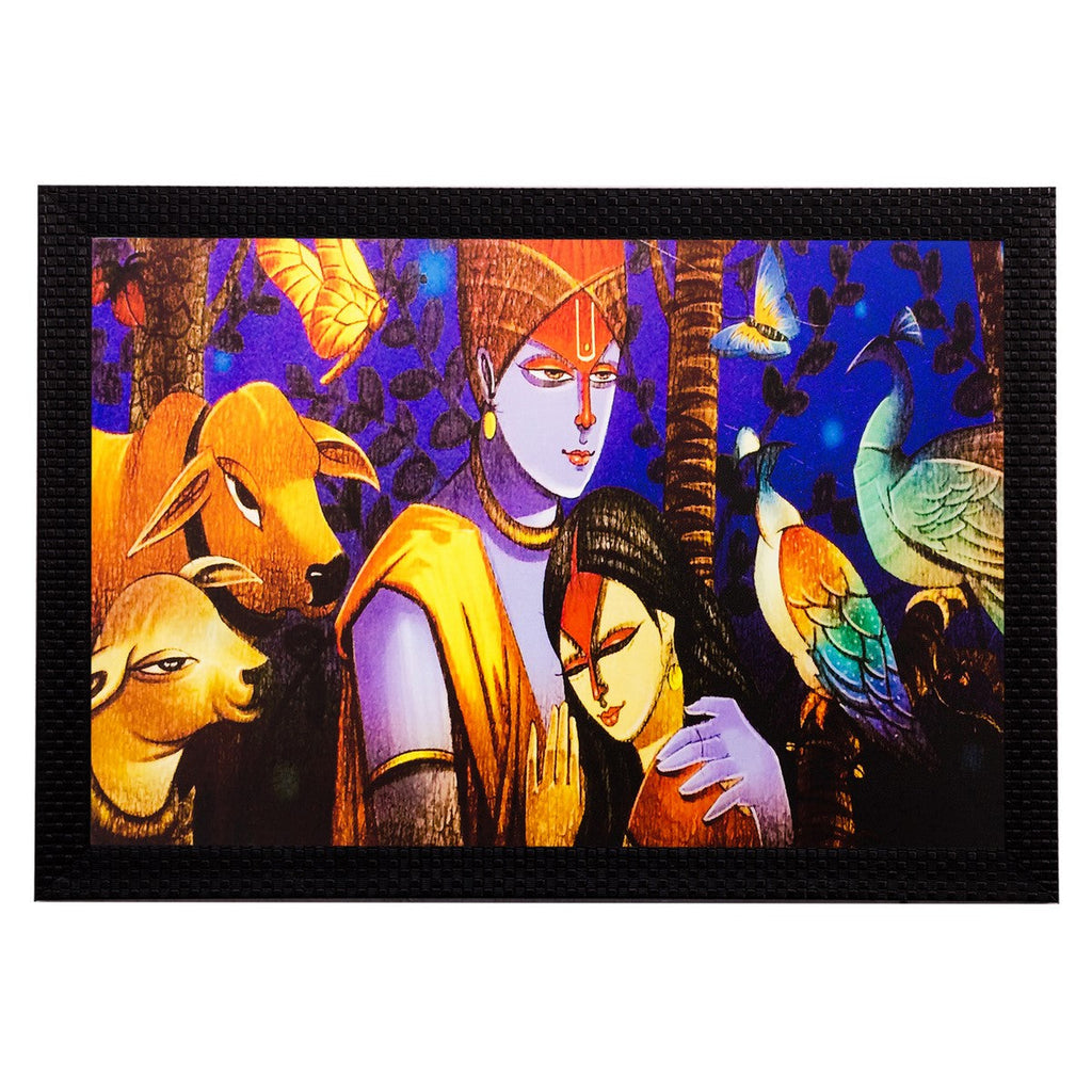Radha Krishna Matt Textured UV Art Painting Kafalo