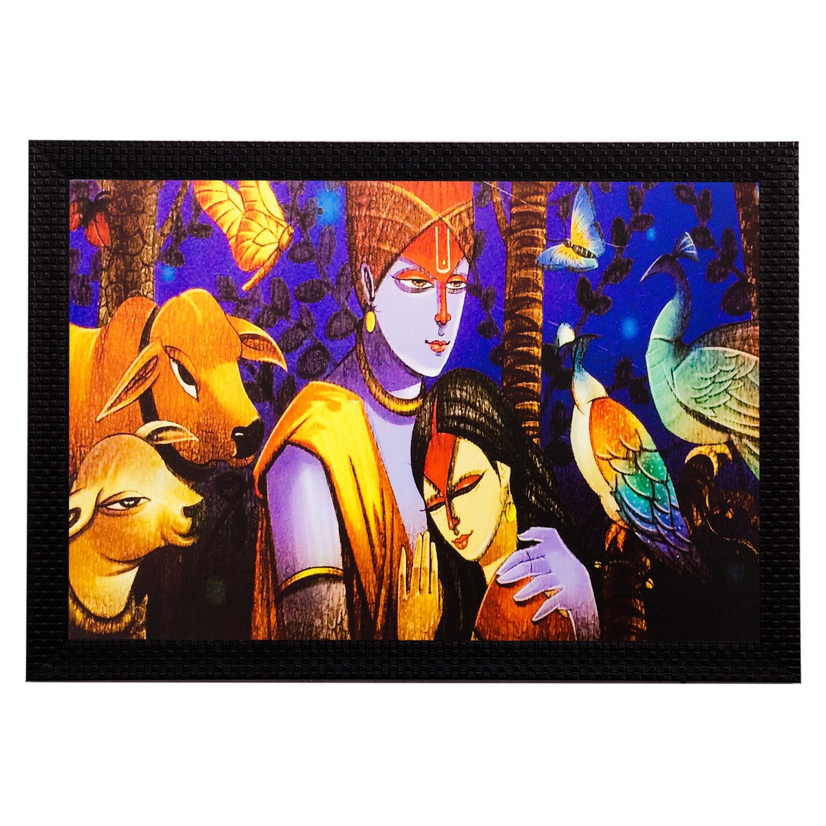 Radha Krishna Matt Textured UV Art Painting Kafalo