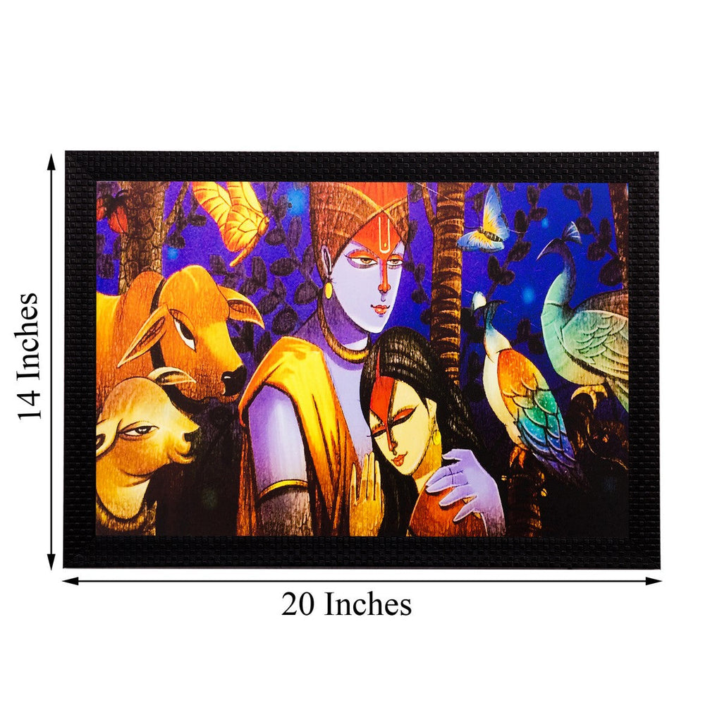 Radha Krishna Matt Textured UV Art Painting Kafalo