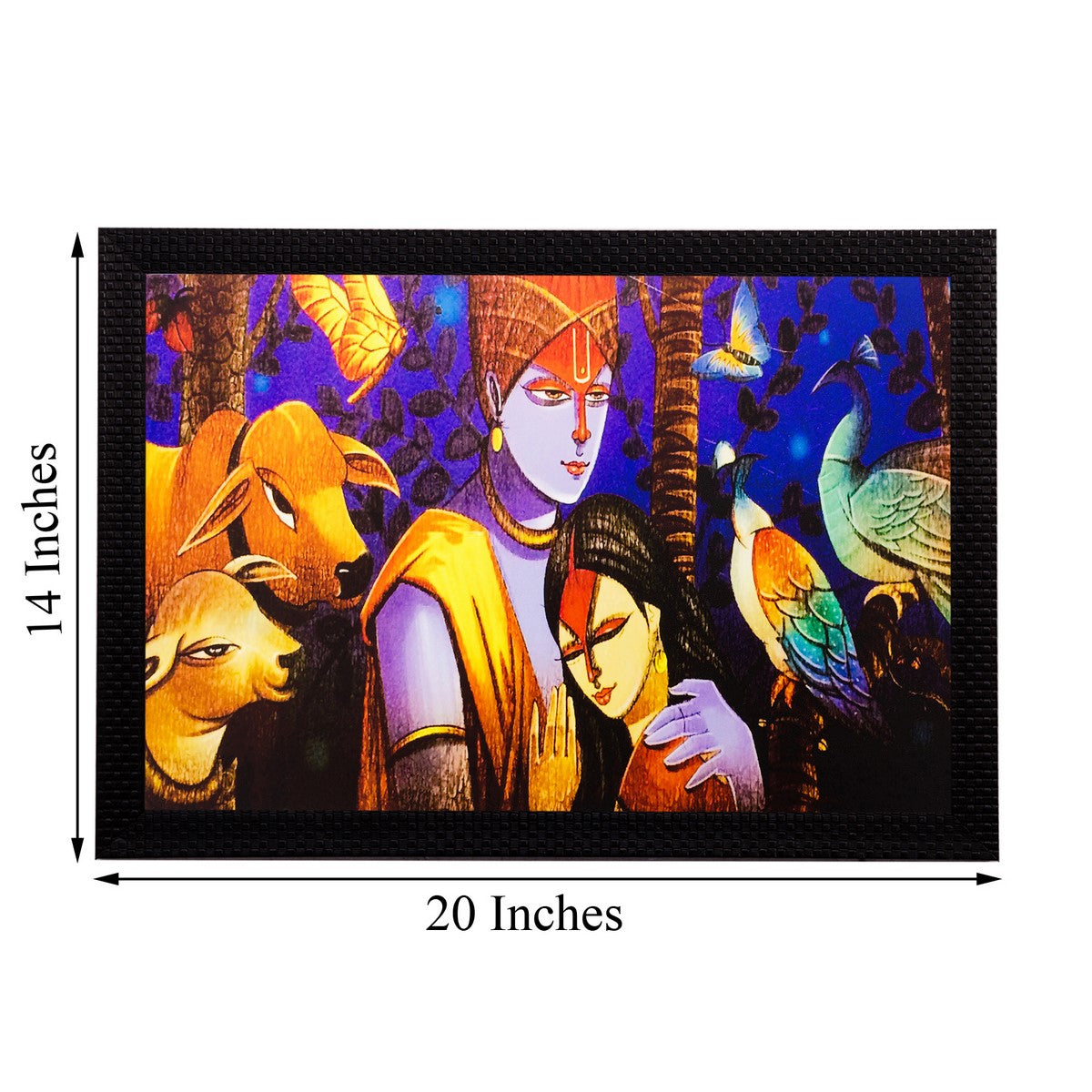 Radha Krishna Matt Textured UV Art Painting Kafalo