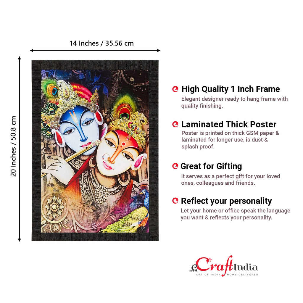 Radha Krishna Painting Digital Printed Religious Wall Art Kafalo