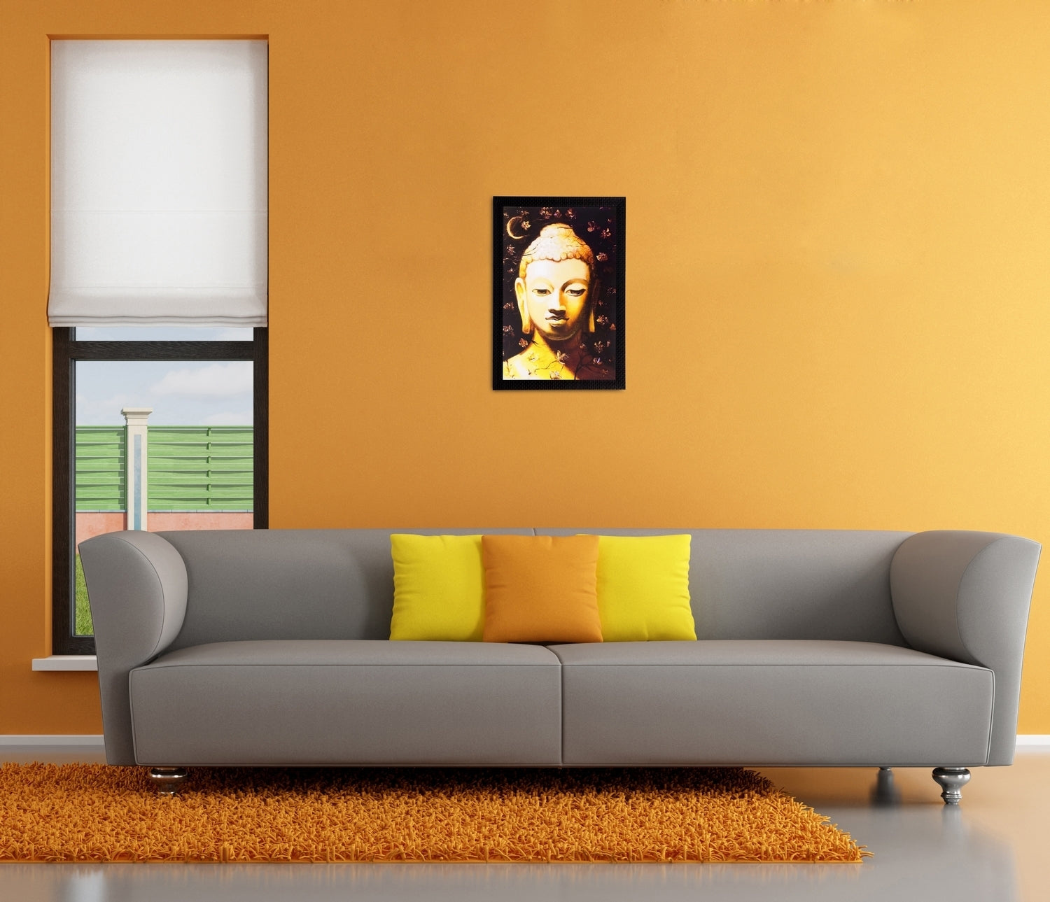 Spiritual Lord Buddha Matt Textured UV Art Painting Kafalo