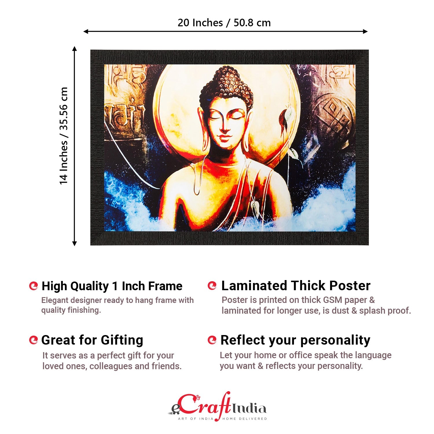 Lord Buddha Painting Digital Printed Religious Wall Art Kafalo