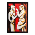 Abstract Love Couple Matt Textured UV Art Painting Kafalo