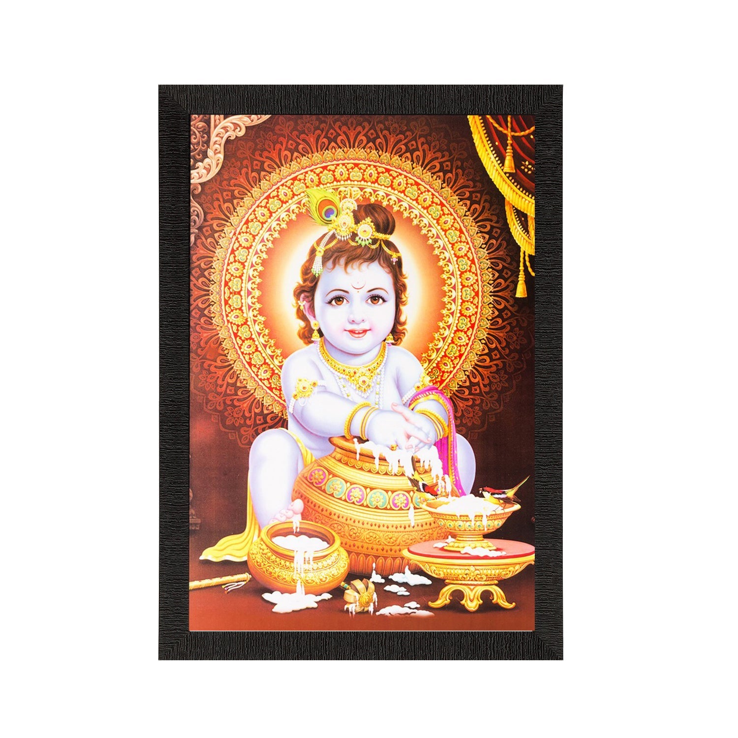 Laddu Gopal Matt Textured UV Art Painting Kafalo