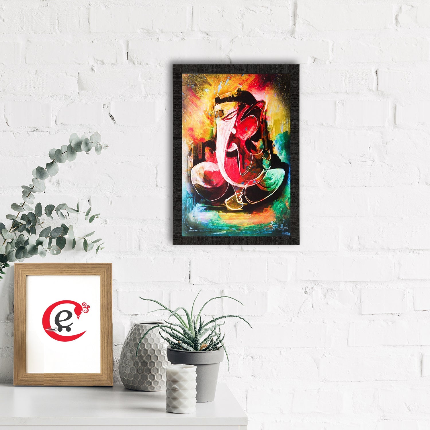 Colorful Lord Ganesha Matt Textured UV Art Painting Kafalo