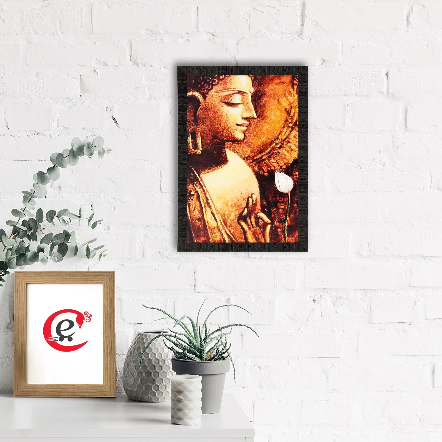 Lord Buddha Painting Digital Printed Religious Wall Art Kafalo