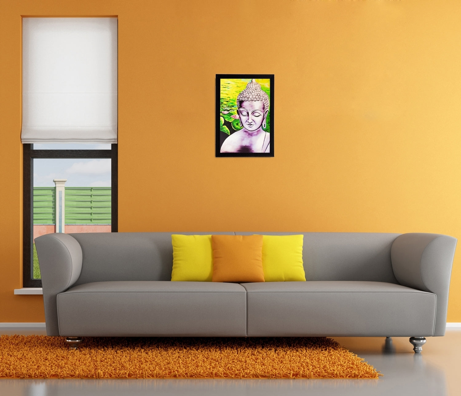 Lord Buddha Matt Textured UV Art Painting Kafalo