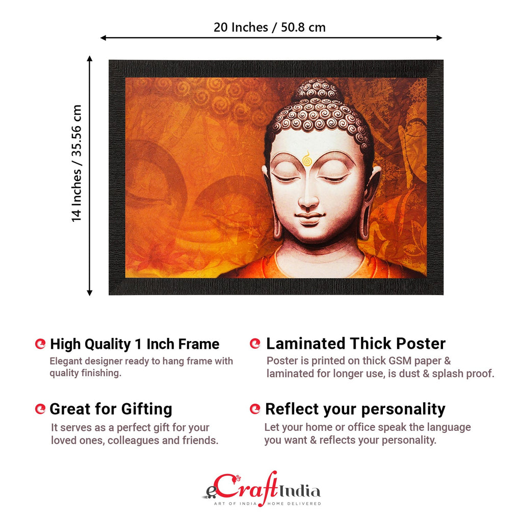 Meditating Buddha Painting Digital Printed Religious Wall Art Kafalo