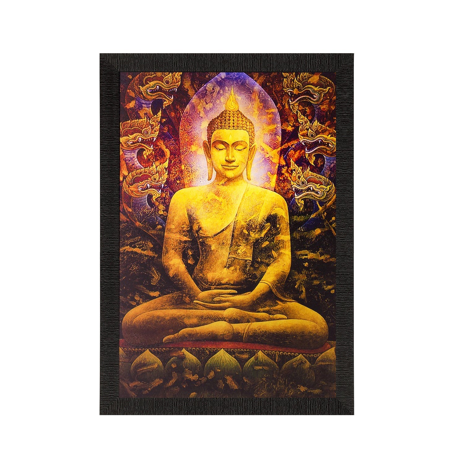 Lord Buddha Painting Digital Printed Religious Wall Art Kafalo