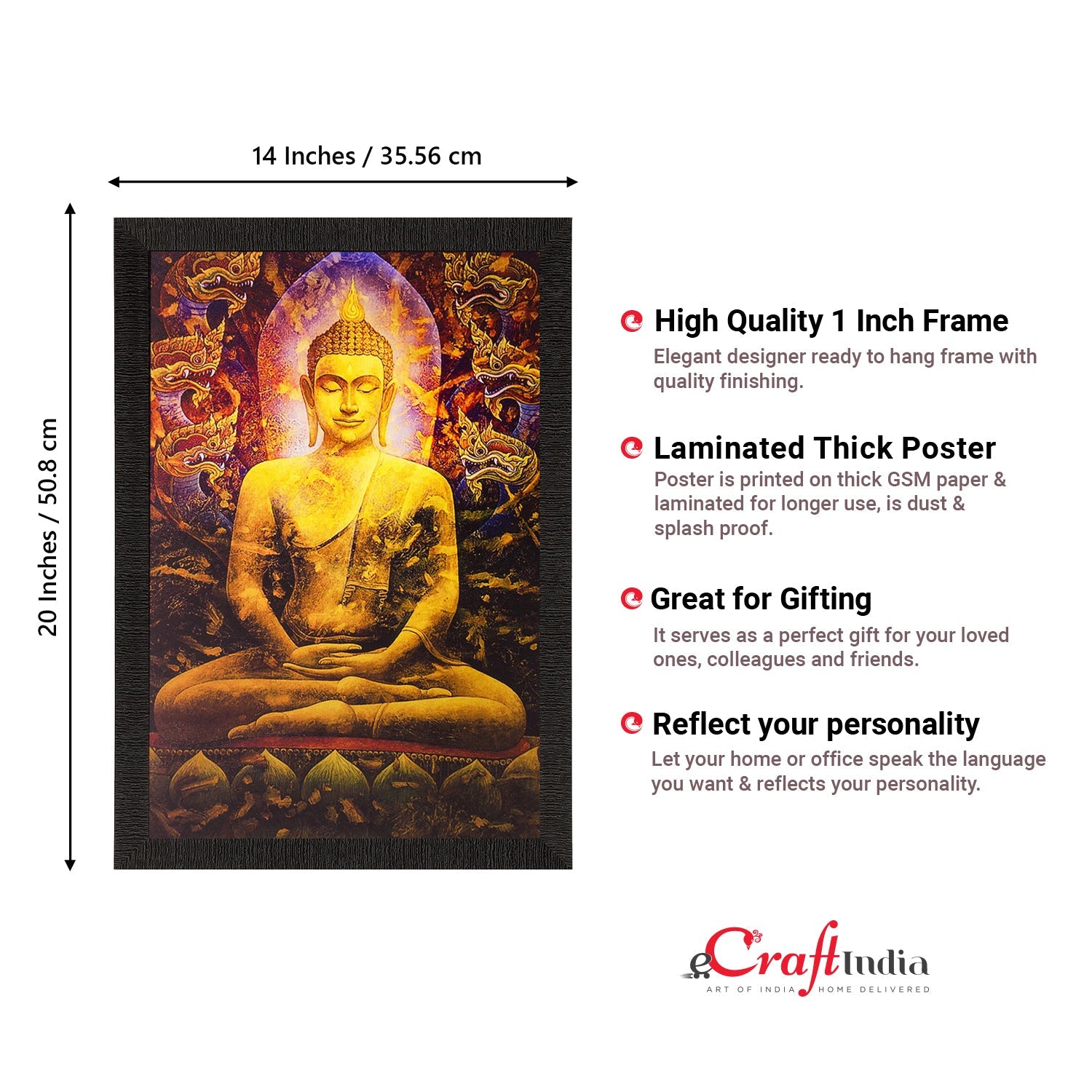 Lord Buddha Painting Digital Printed Religious Wall Art Kafalo