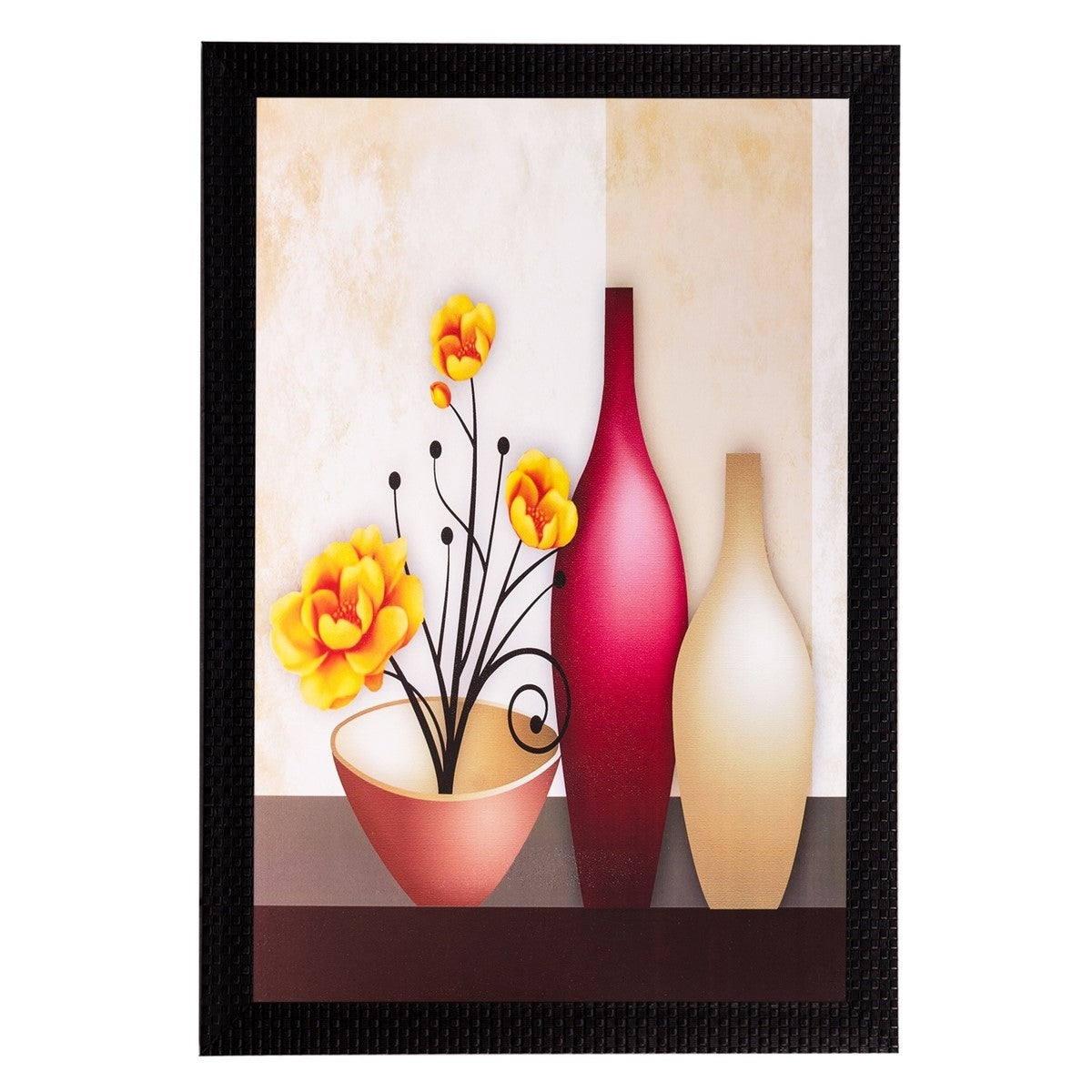 Vases and Flowers Matt Textured UV Art Painting Kafalo