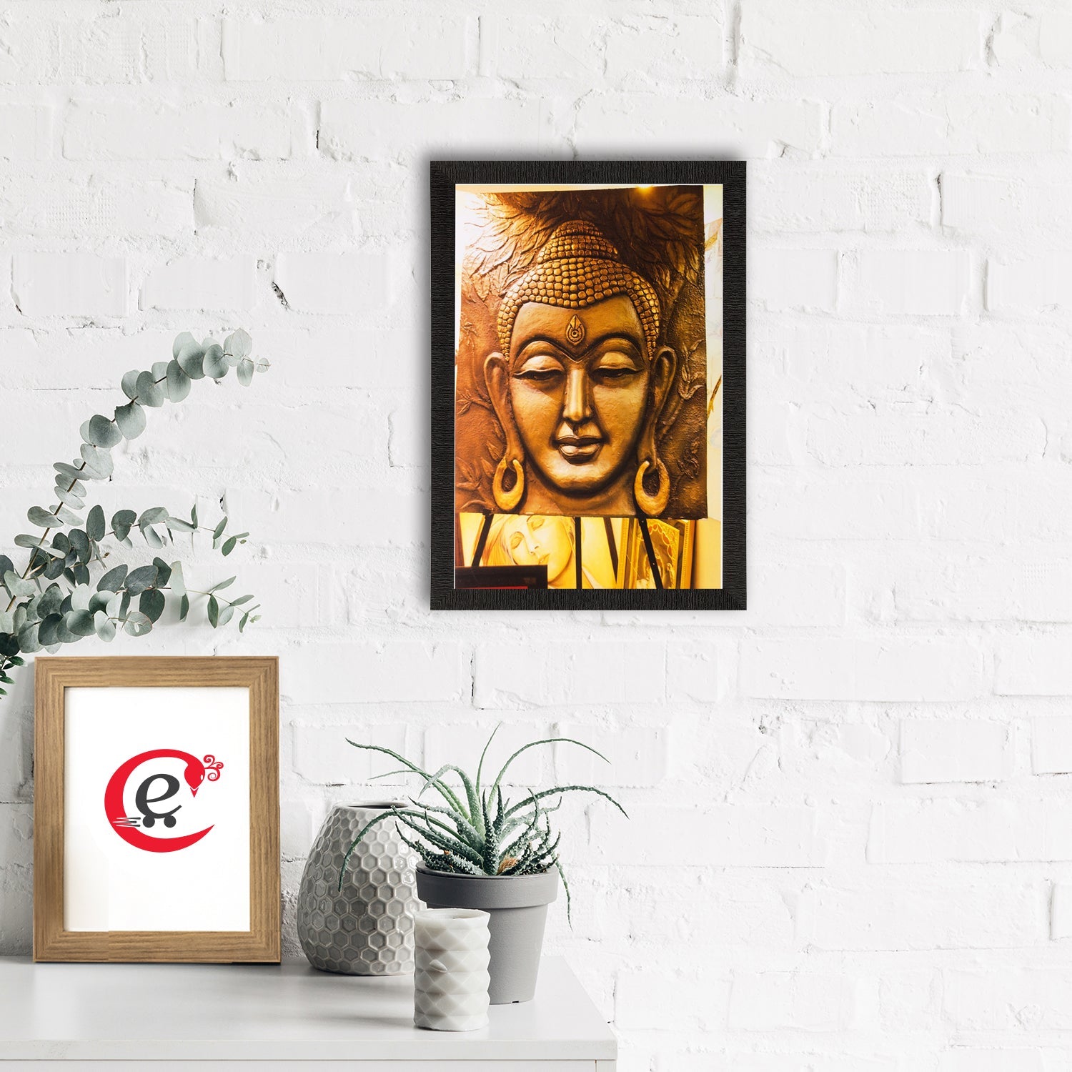Lord Buddha Painting Digital Printed Religious Wall Art Kafalo