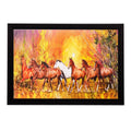 Running Brown Lucky Horses Matt Textured UV Art Painting Kafalo