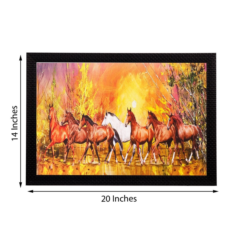 Running Brown Lucky Horses Matt Textured UV Art Painting Kafalo