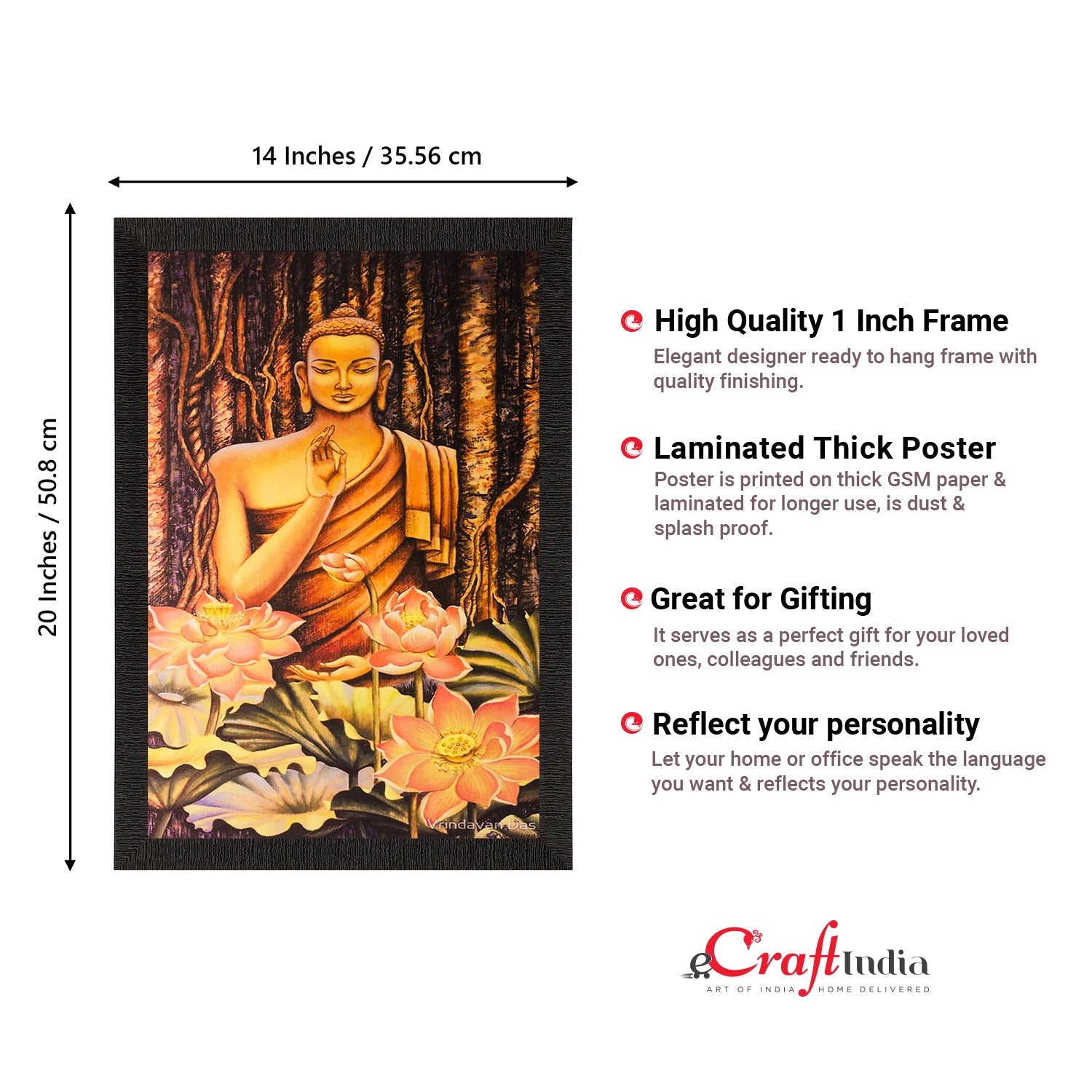 Blessing Buddha Painting Digital Printed Religious Wall Art Kafalo