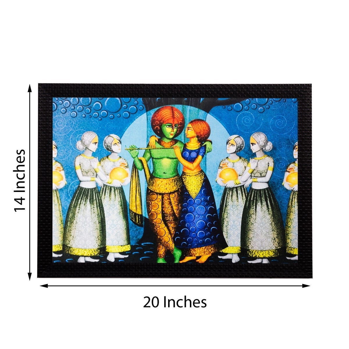 Radha Krishna Matt Textured UV Art Painting Kafalo