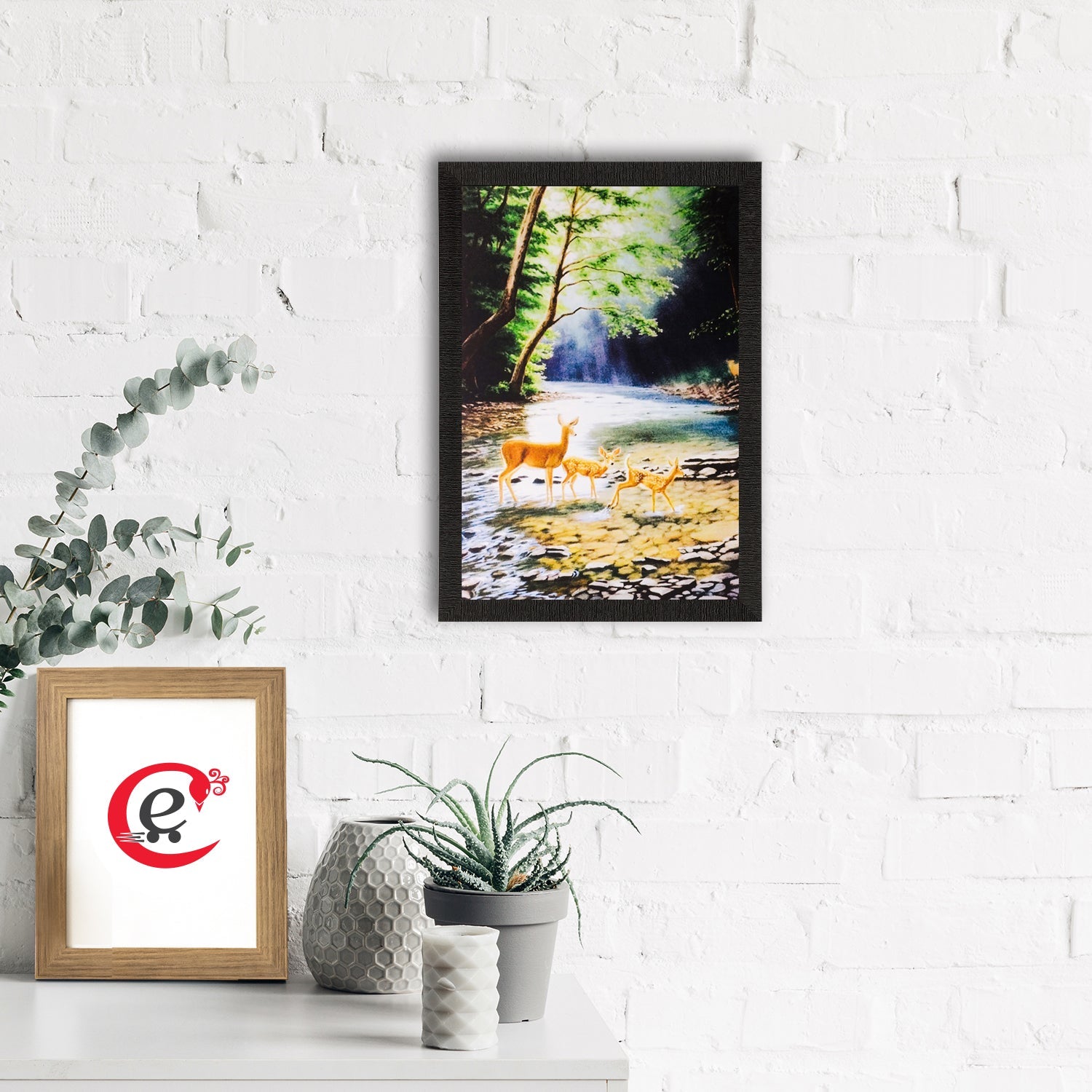 Colorful Animals in Water Matt Textured UV Art Painting Kafalo