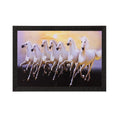 Running White Lucky Horses Matt Textured UV Art Painting Kafalo