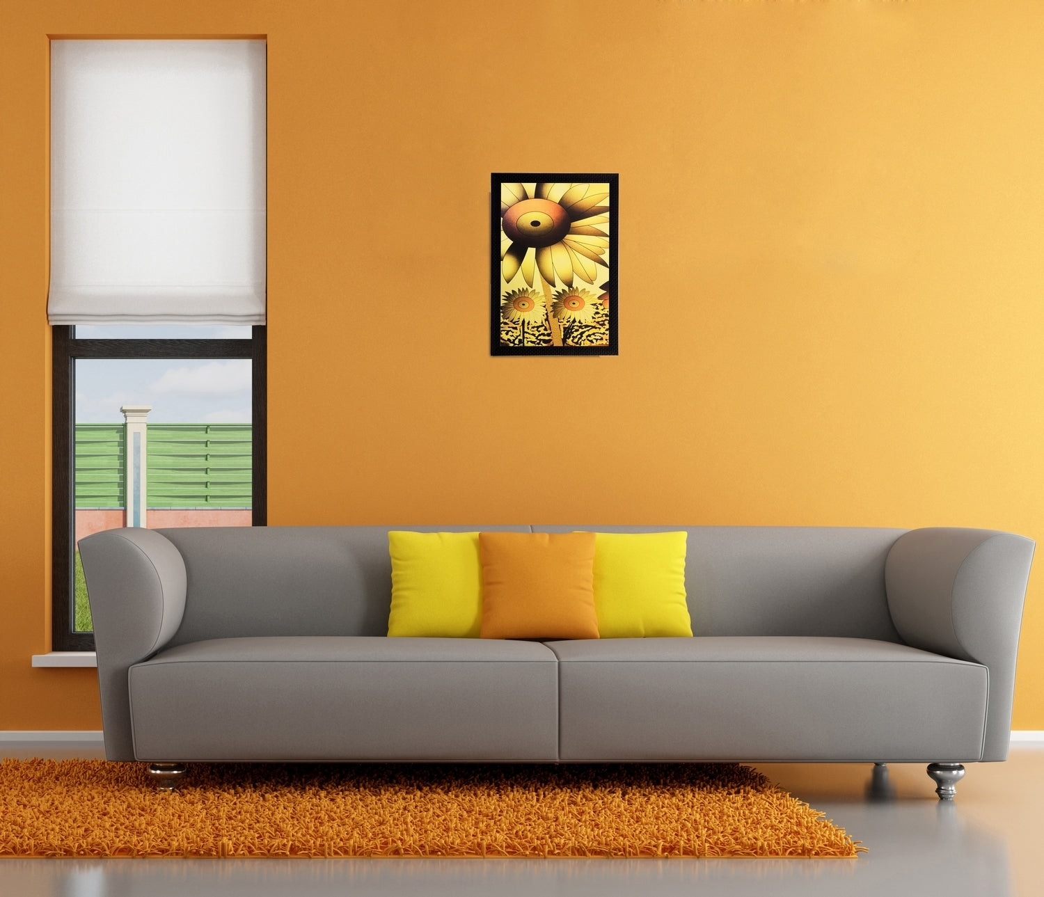 Golden Floral Matt Textured UV Art Painting Kafalo