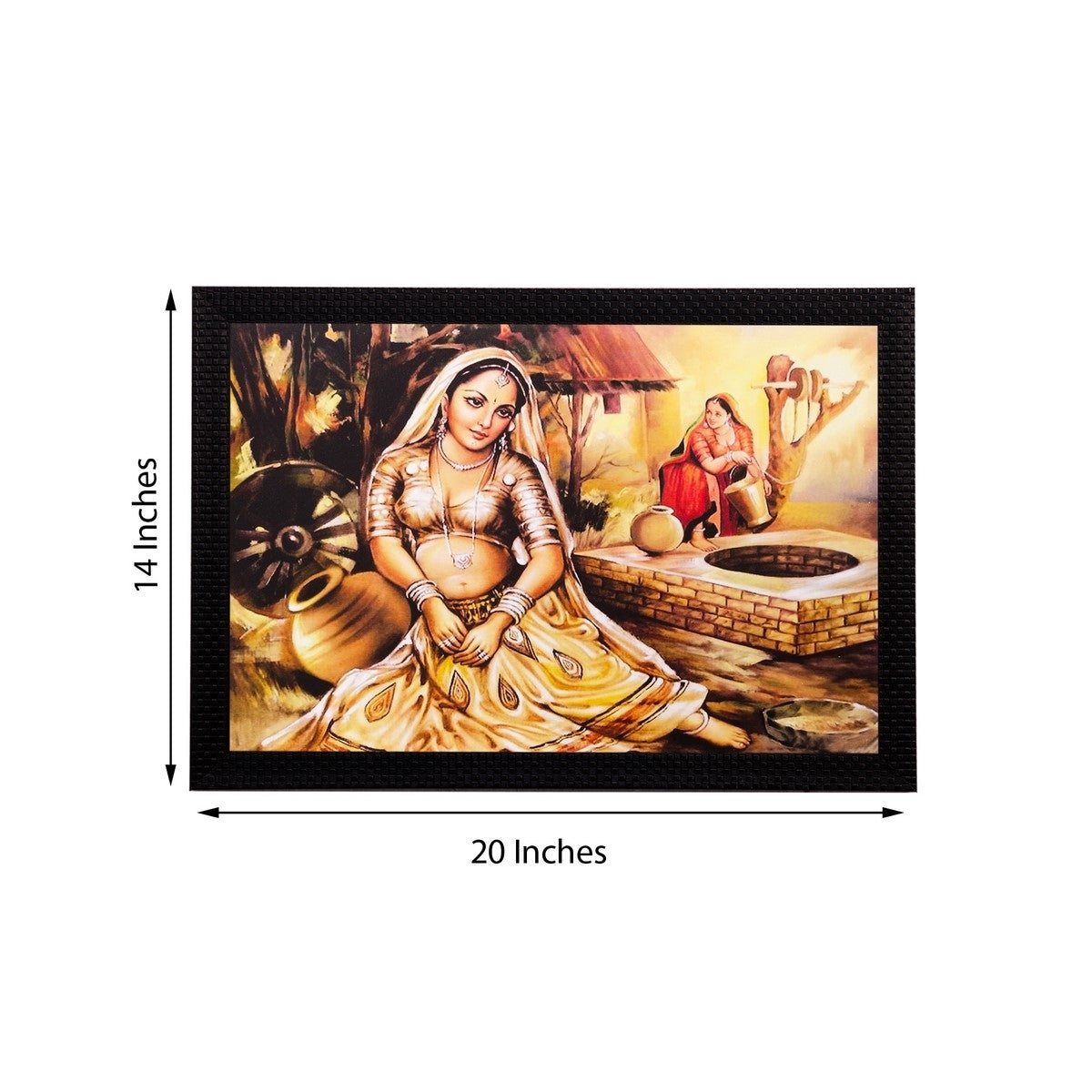 Village Woman Matt Textured UV Art Painting Kafalo