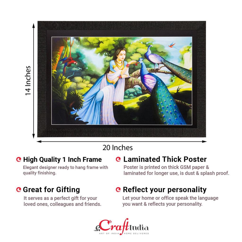 Lady and Peacock Matt Textured UV Art Painting Kafalo