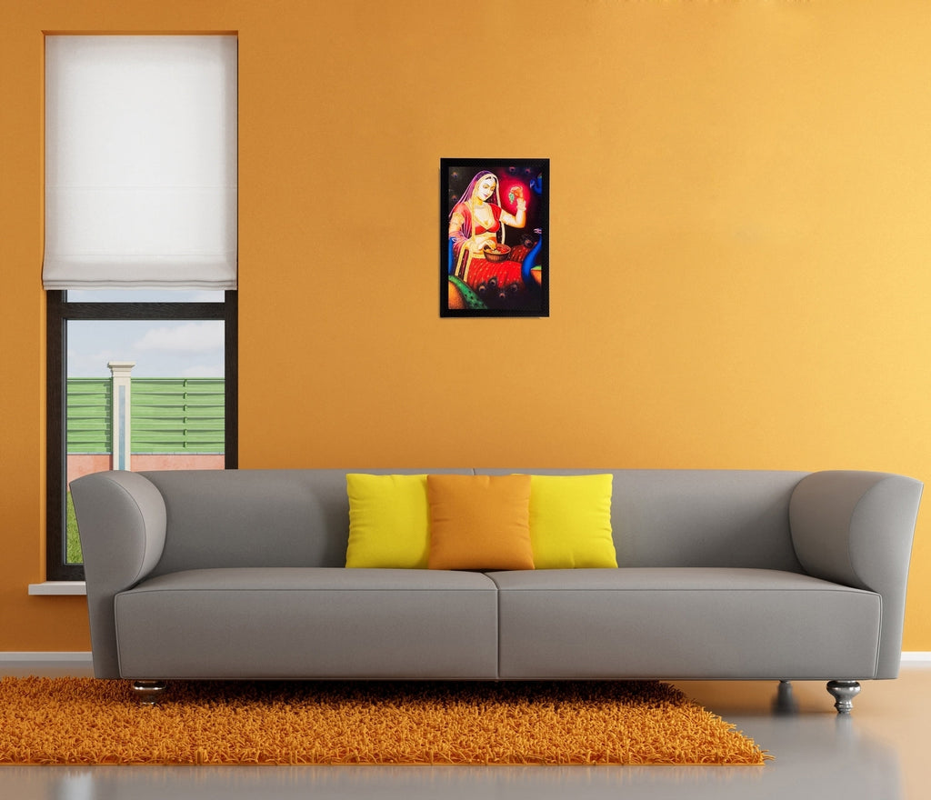 Beautiful Lady Matt Textured UV Art Painting Kafalo