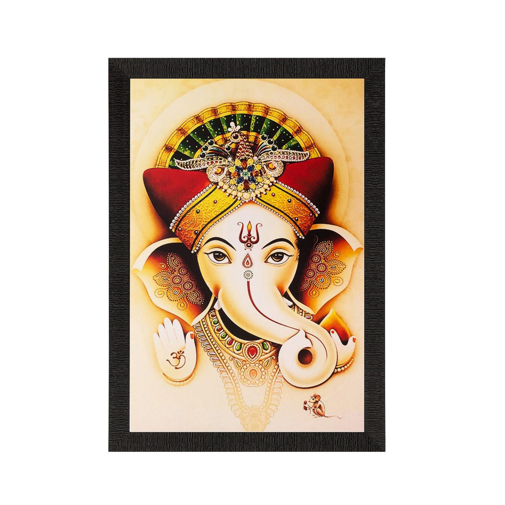 Spiritual Lord Ganesha Matt Textured UV Art Painting Kafalo