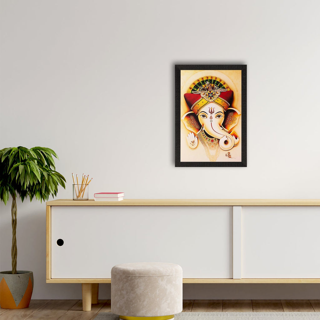 Spiritual Lord Ganesha Matt Textured UV Art Painting Kafalo