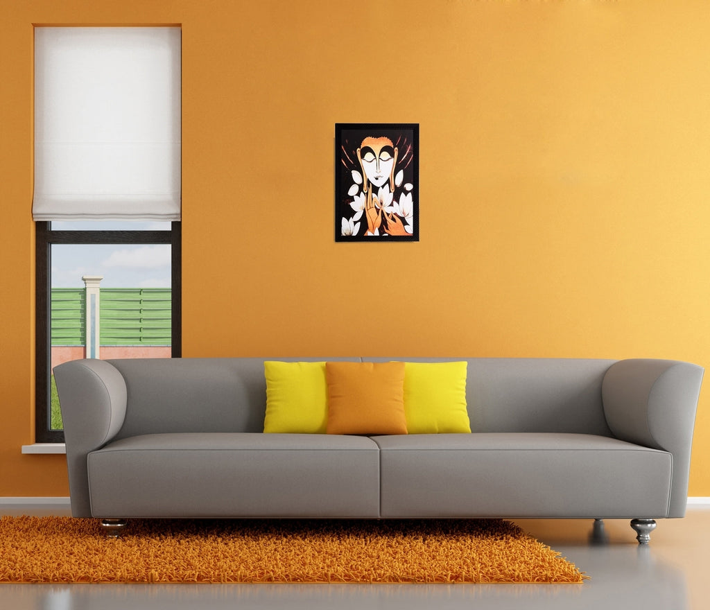 Lord Buddha Matt Textured UV Art Painting Kafalo