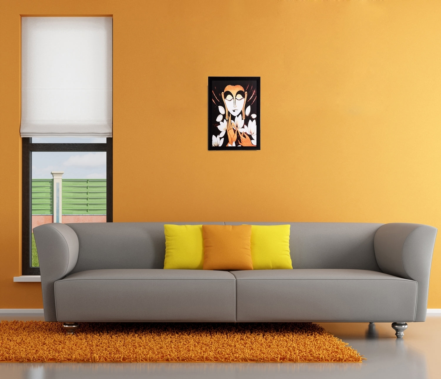 Lord Buddha Matt Textured UV Art Painting Kafalo