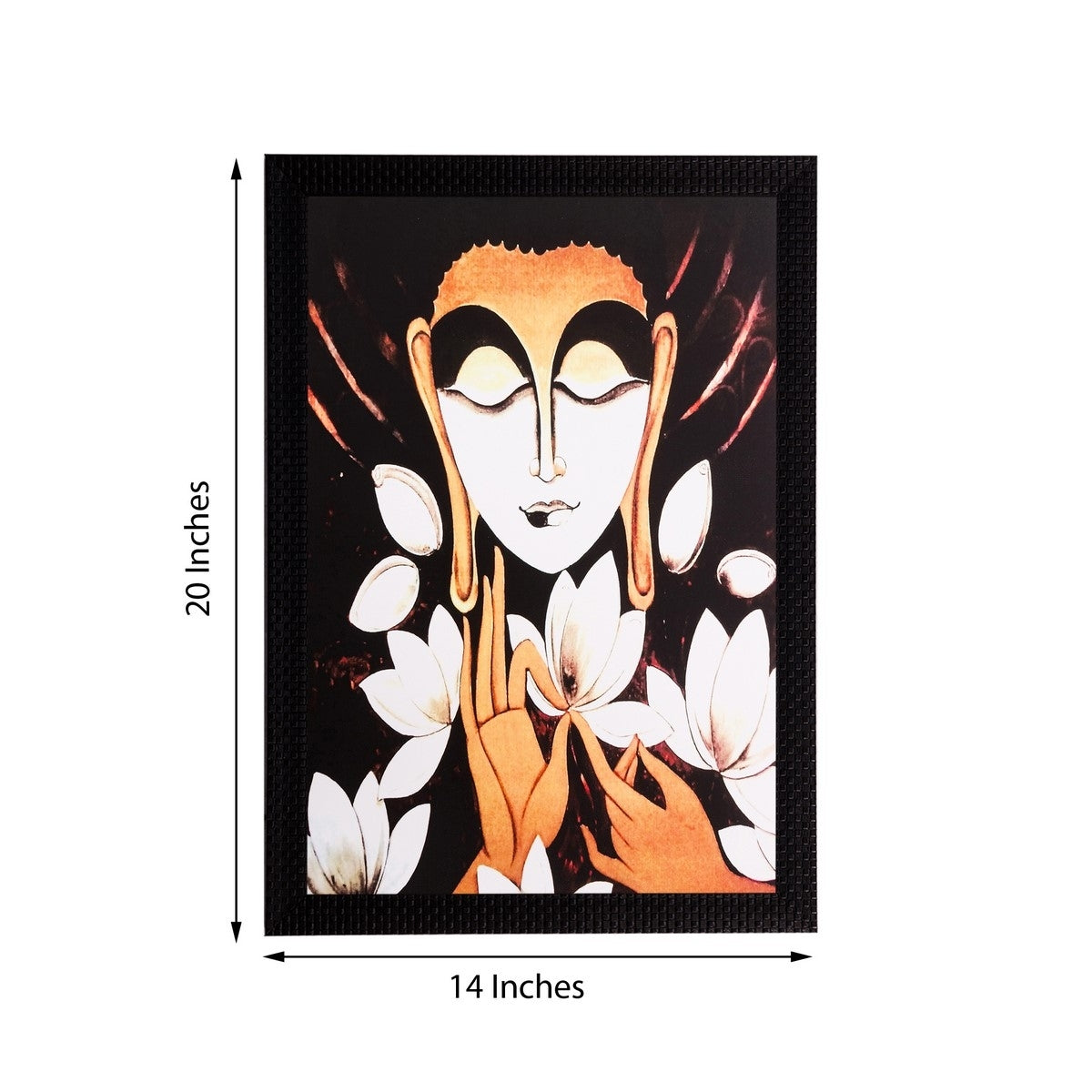 Lord Buddha Matt Textured UV Art Painting Kafalo
