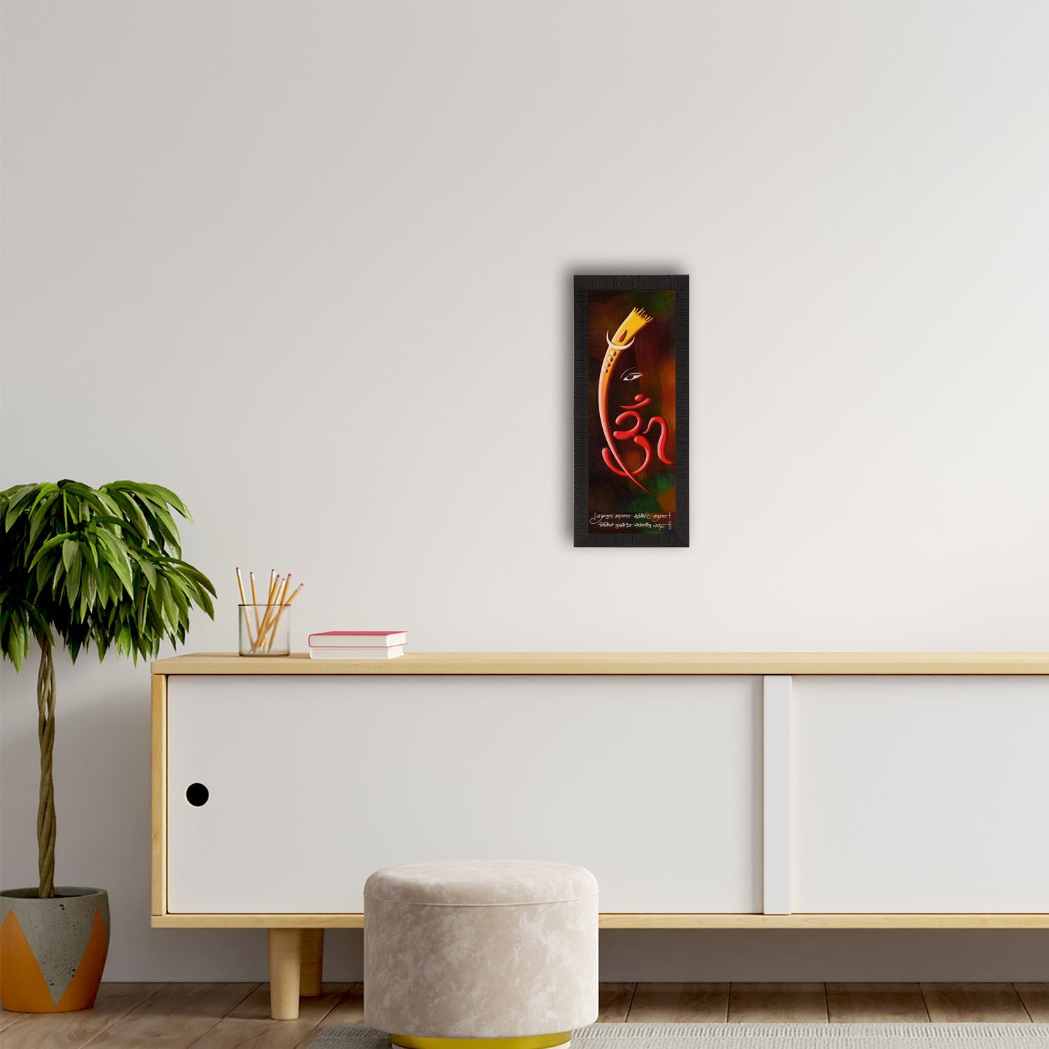 Lord Ganesha and Om Matt Texture UV Art Painting Kafalo