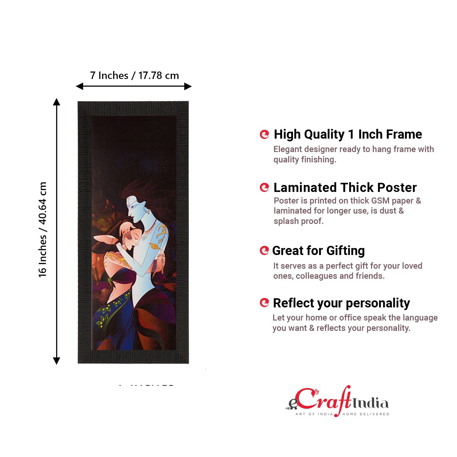Radha Krishna Painting Digital Printed Religious Wall Art Kafalo