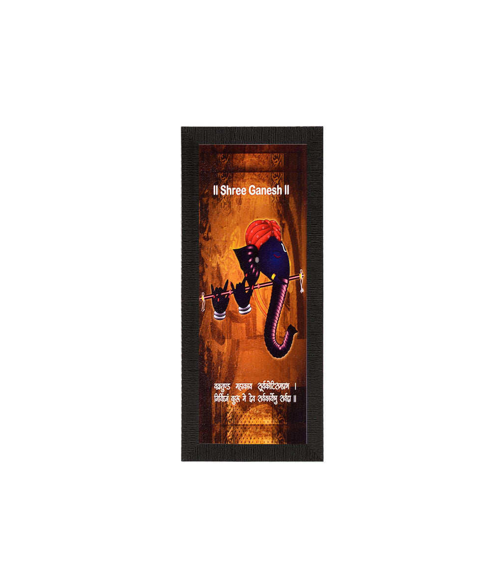Shree Ganesha Satin Matt Texture UV Art Painting Kafalo