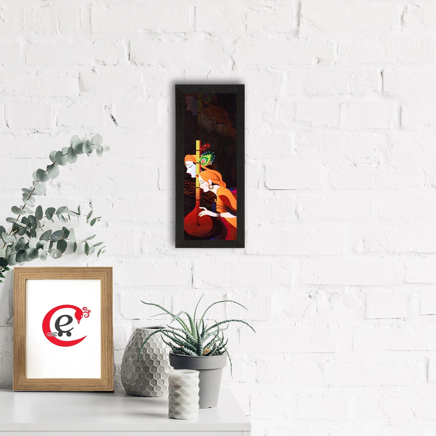 Radha Krishna Painting Digital Printed Religious Wall Art Kafalo