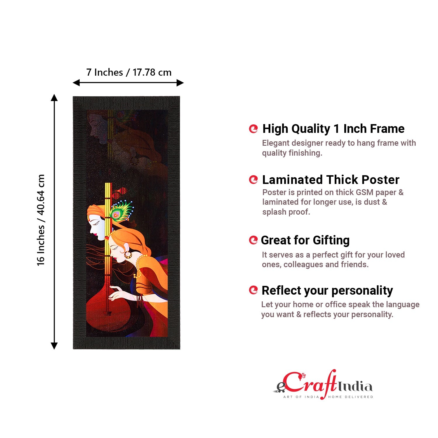 Radha Krishna Painting Digital Printed Religious Wall Art Kafalo