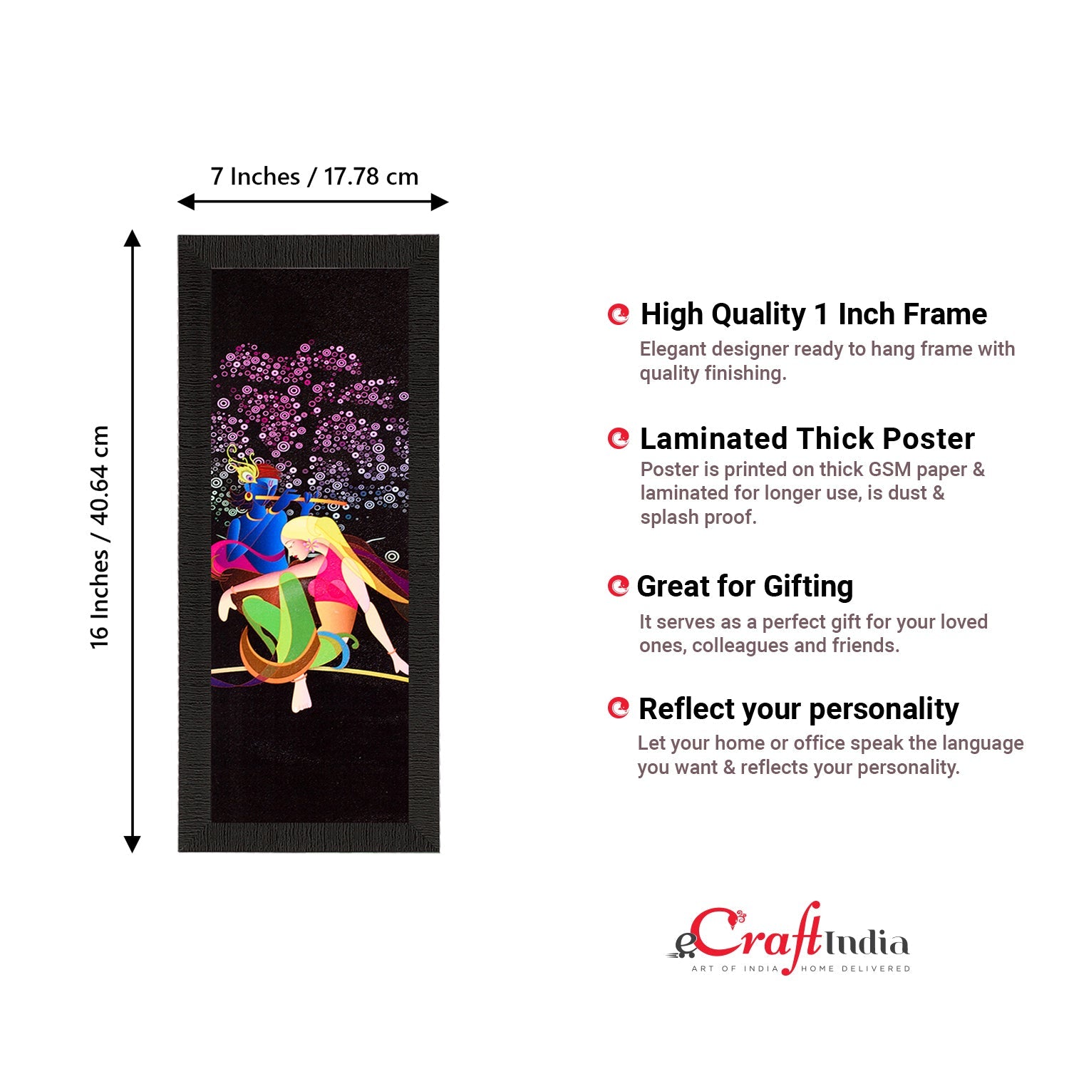 Radha Krishna Painting Digital Printed Religious Wall Art Kafalo