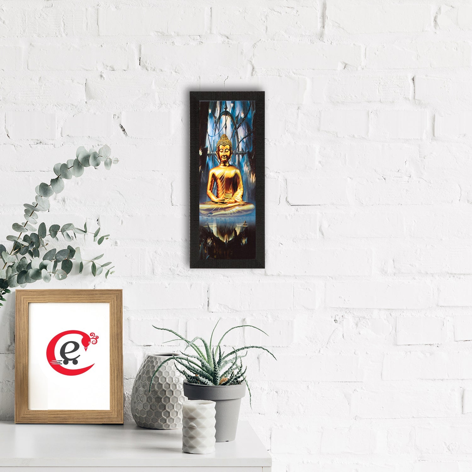 Lord Buddha Painting Digital Printed Religious Wall Art Kafalo