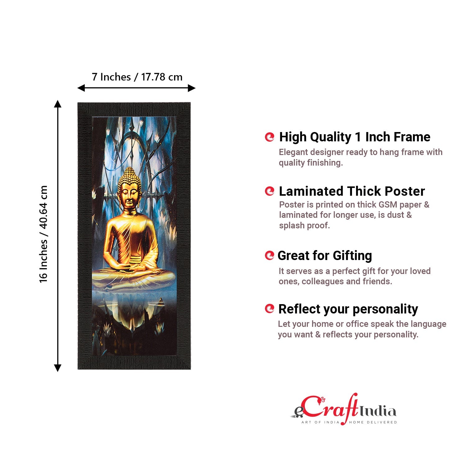 Lord Buddha Painting Digital Printed Religious Wall Art Kafalo